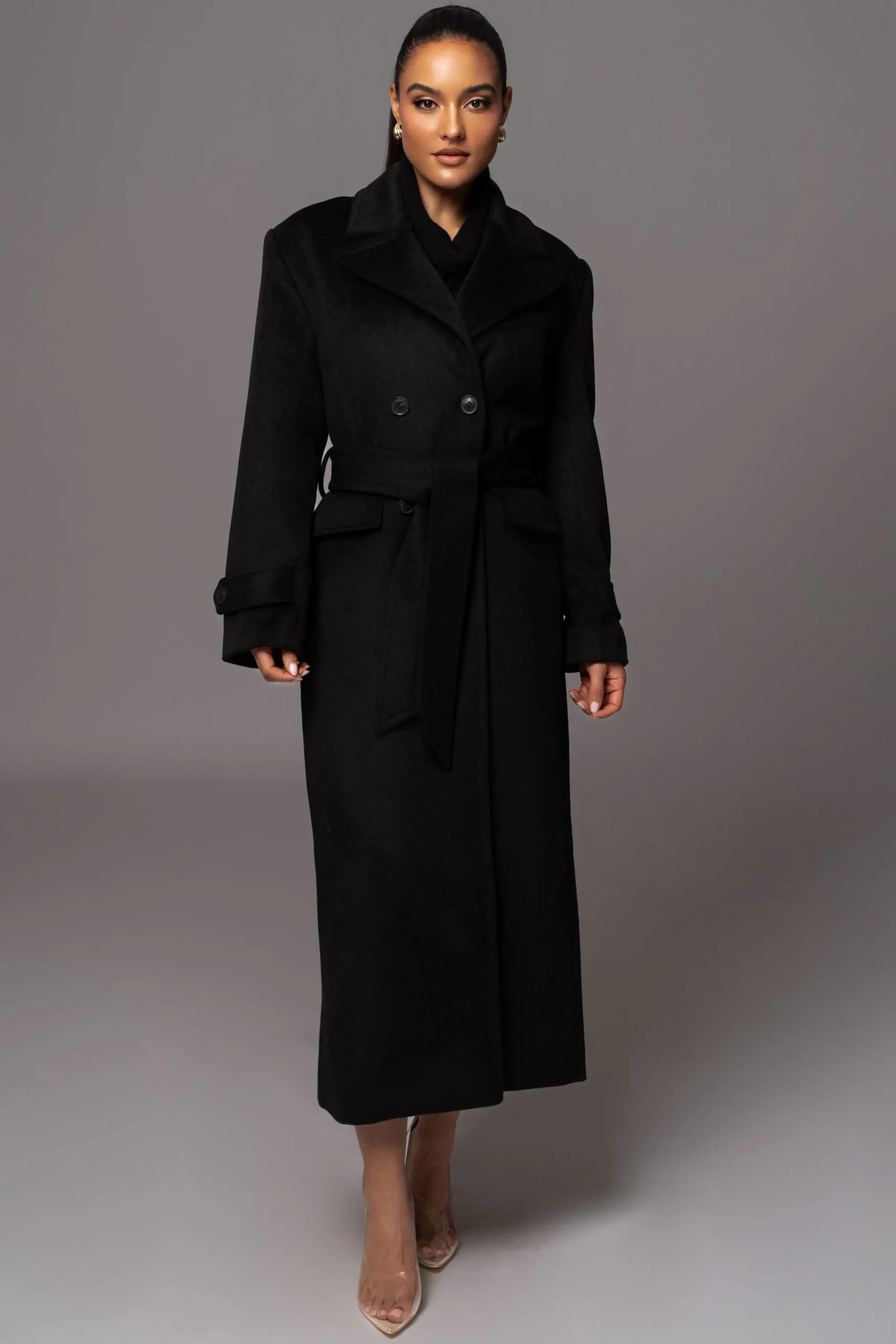 JLUXLABEL Black Rain Or Shine Longline Coat