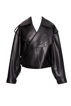 JLUXLABEL Black Raja Faux Leather Jacket
