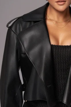 JLUXLABEL Black Raja Faux Leather Jacket