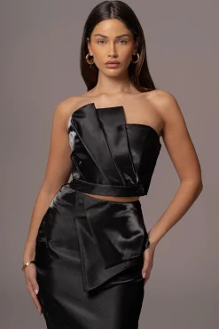 JLUXLABEL Black Reception Pleated Midi Skirt