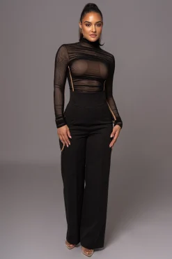 JLUXLABEL Black Santiana Turtleneck Top