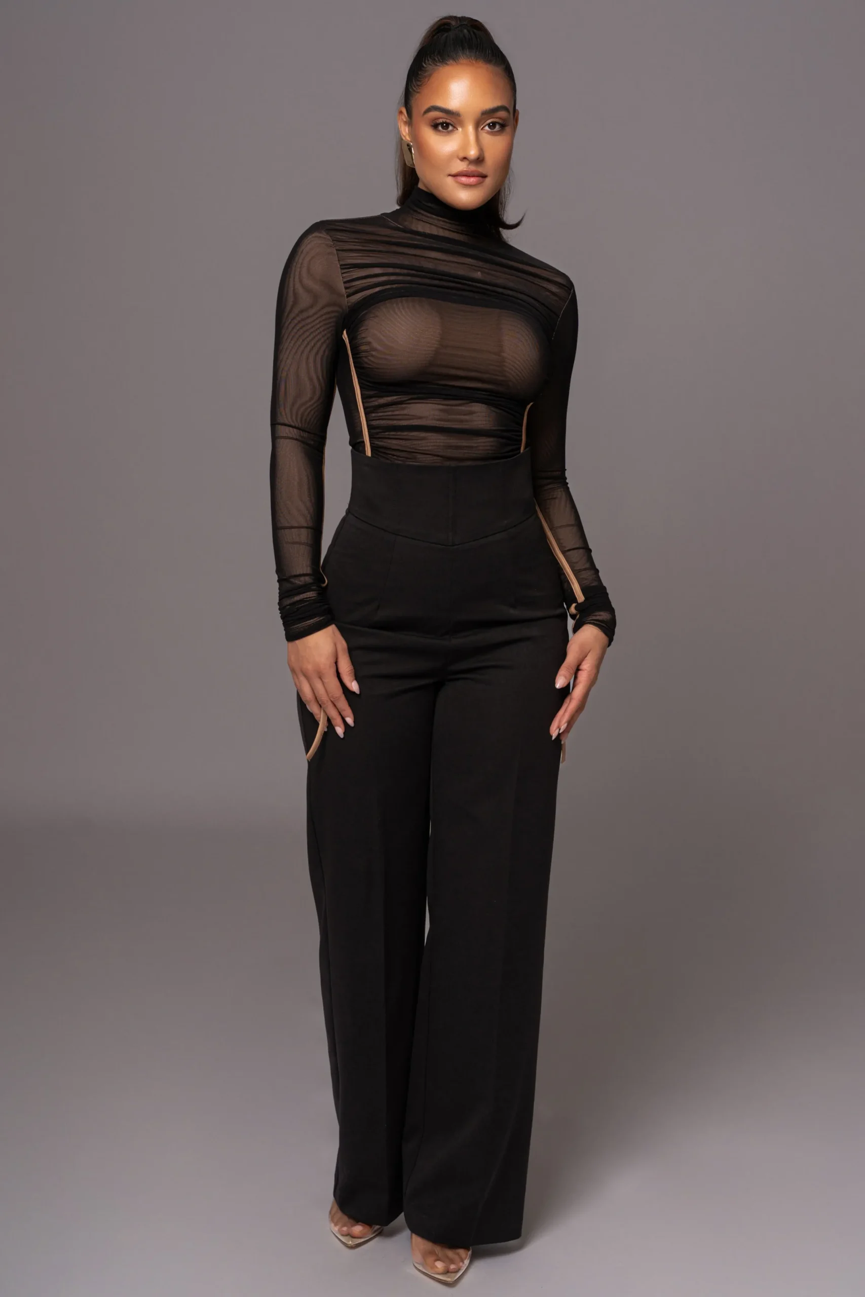JLUXLABEL Black Santiana Turtleneck Top