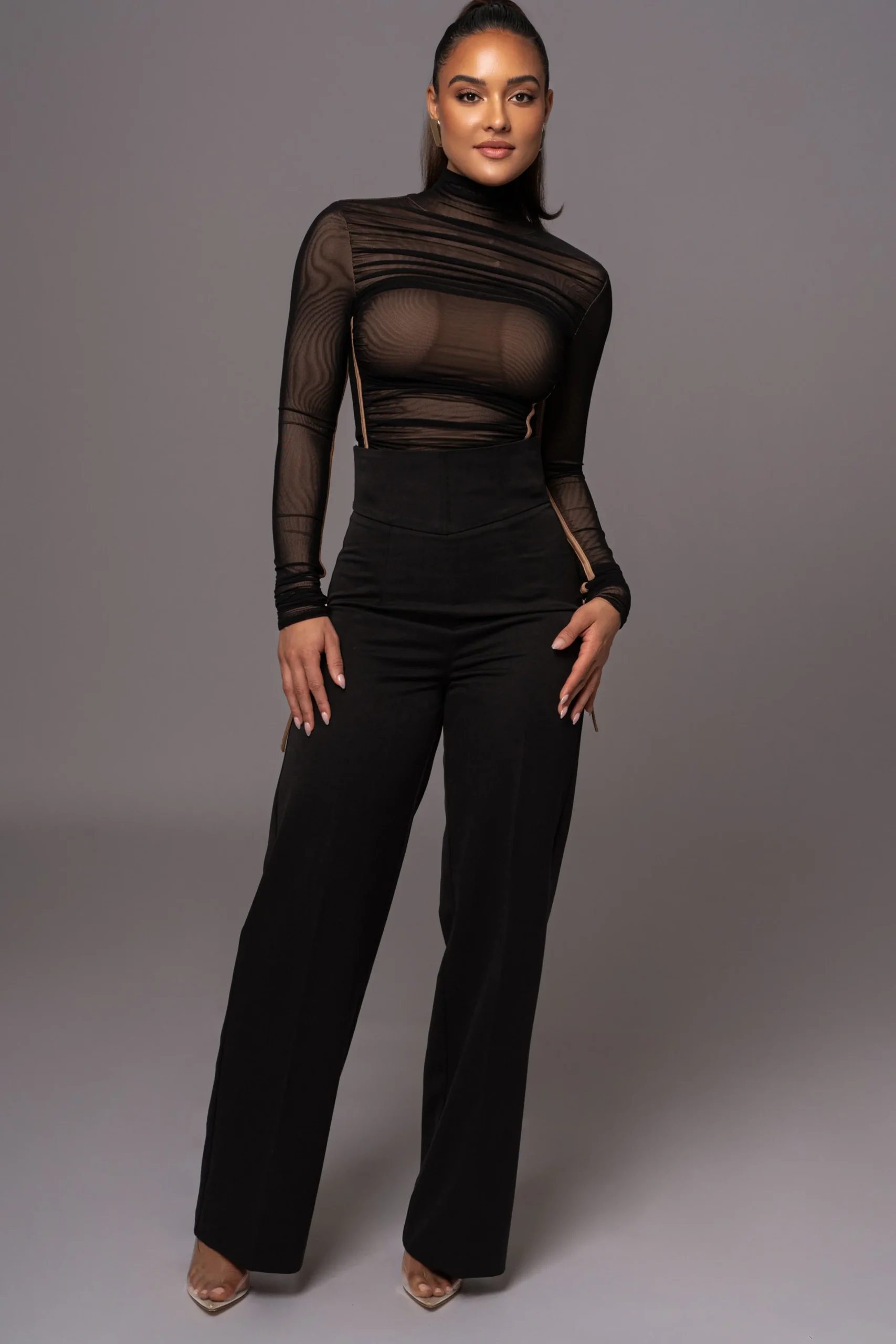 JLUXLABEL Black Santiana Turtleneck Top