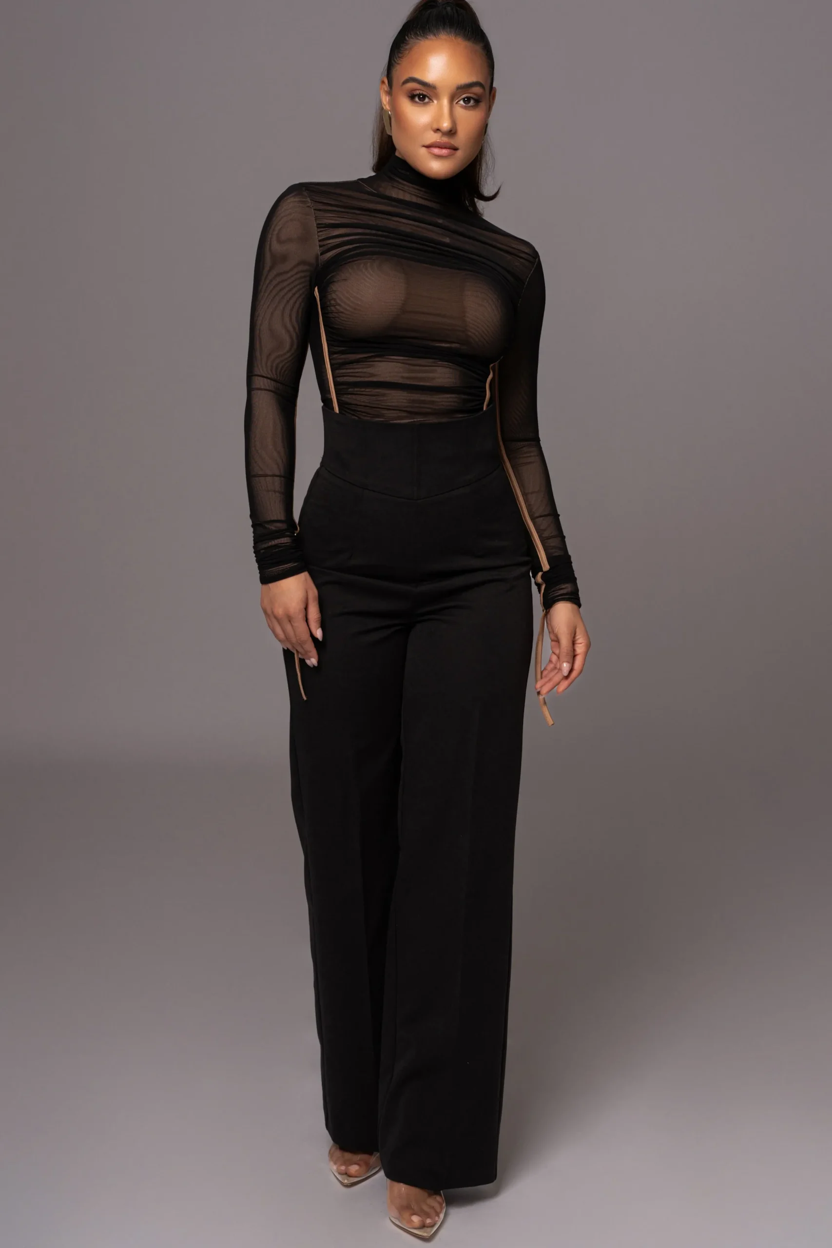 JLUXLABEL Black Santiana Turtleneck Top