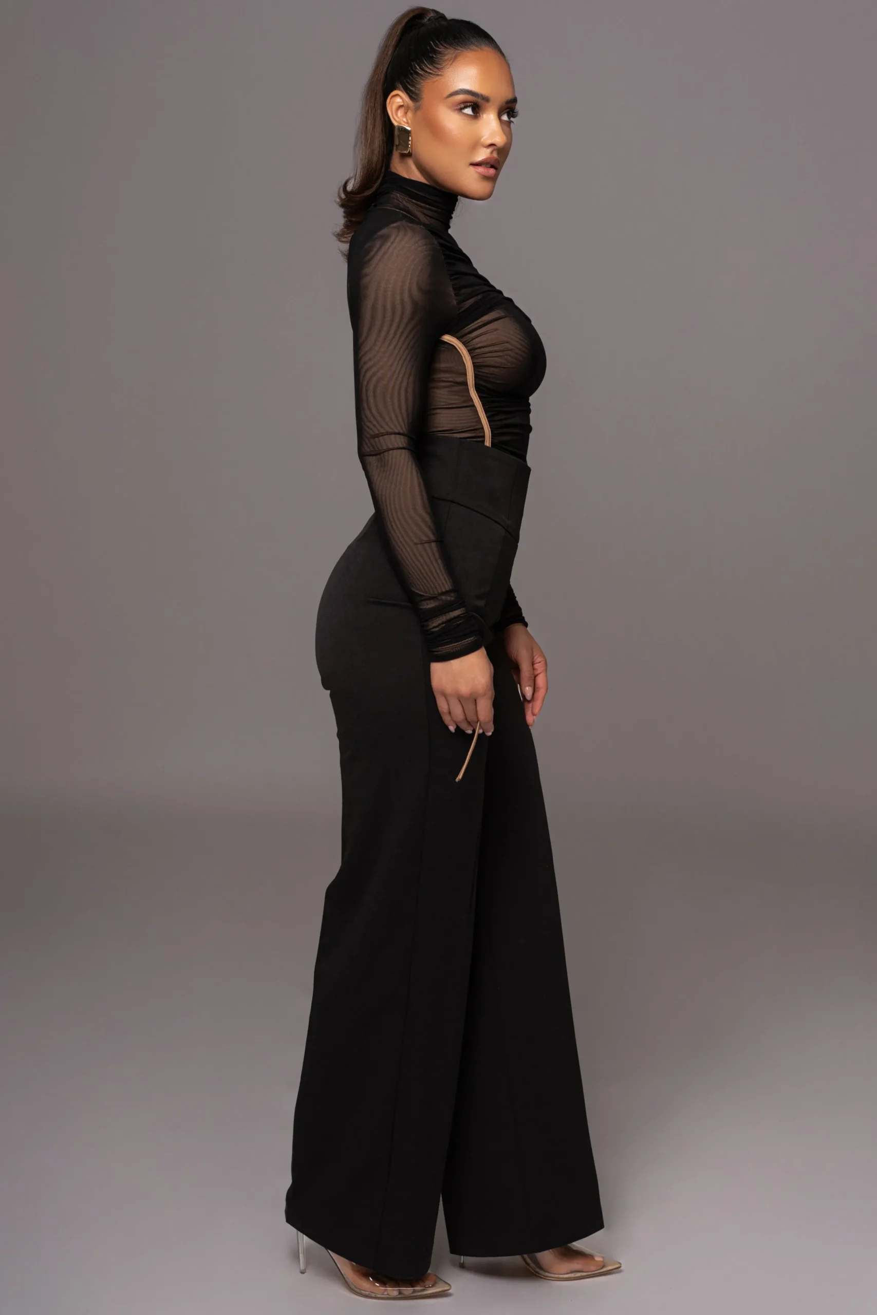 JLUXLABEL Black Santiana Turtleneck Top