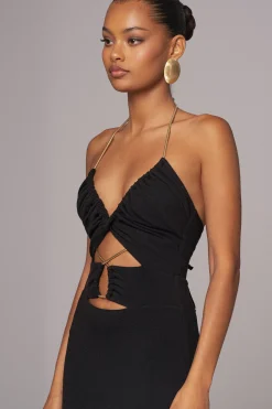 JLUXLABEL Black Secret Bloom Maxi Dress