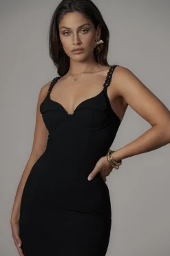 JLUXLABEL Black Secret Hideout Linen Dress