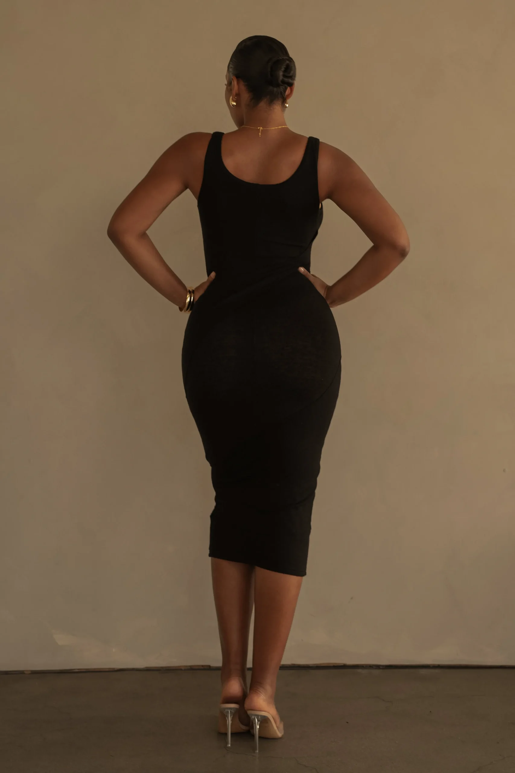 JLUXLABEL Black Shift Of Feelings Midi Dress