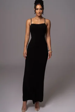 JLUXLABEL Black Smooth Simplicity Maxi Dress