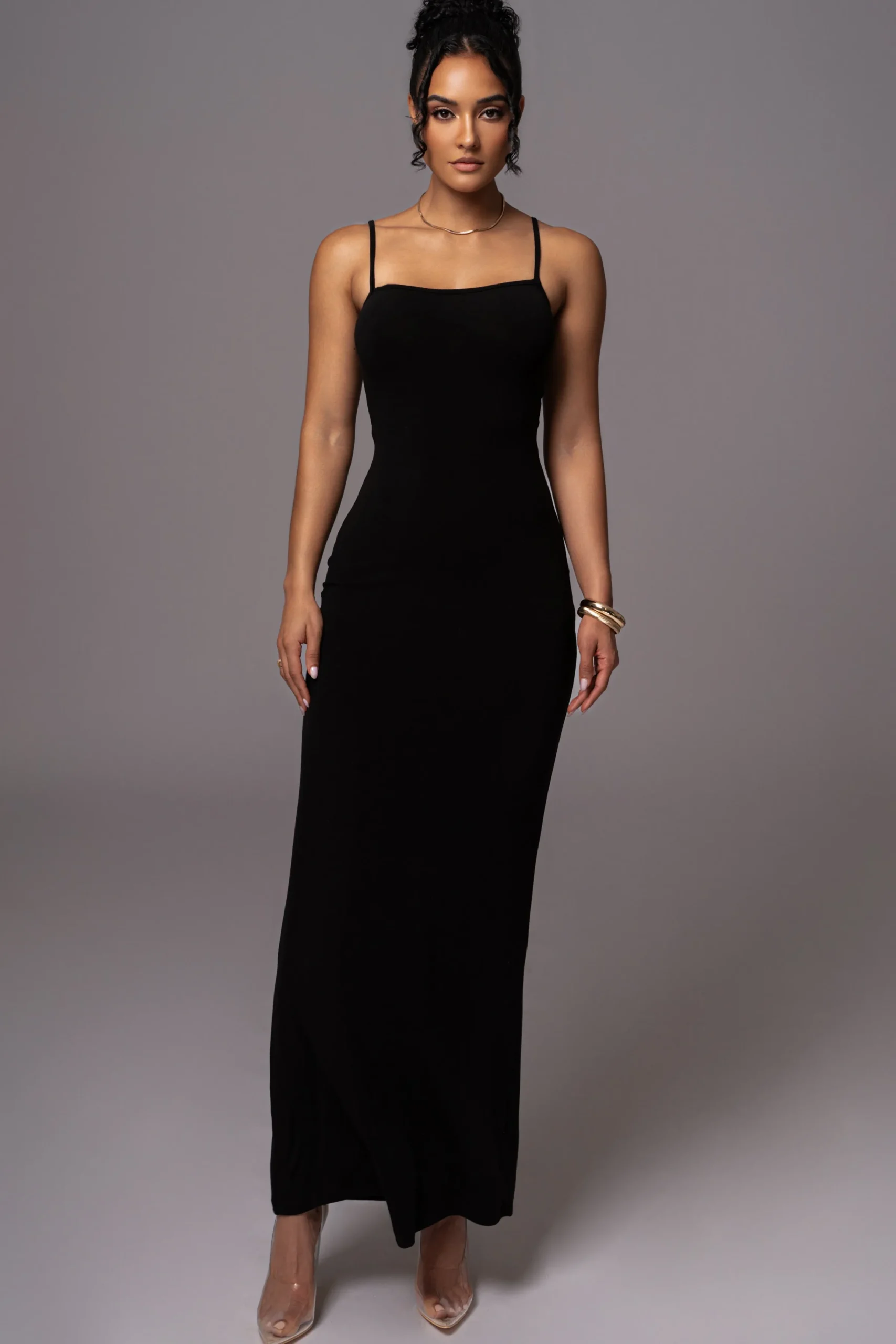 JLUXLABEL Black Smooth Simplicity Maxi Dress