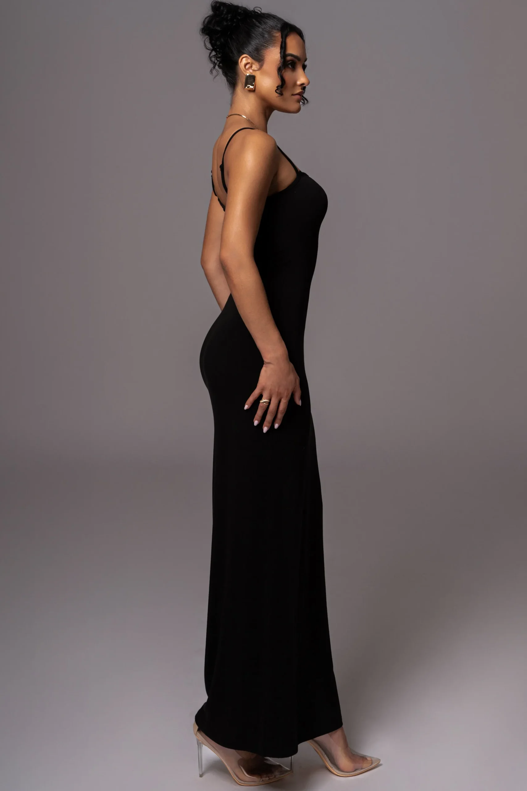 JLUXLABEL Black Smooth Simplicity Maxi Dress