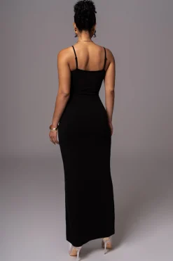 JLUXLABEL Black Smooth Simplicity Maxi Dress