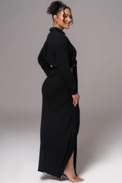 JLUXLABEL Black Soho Front Tied Woven Top