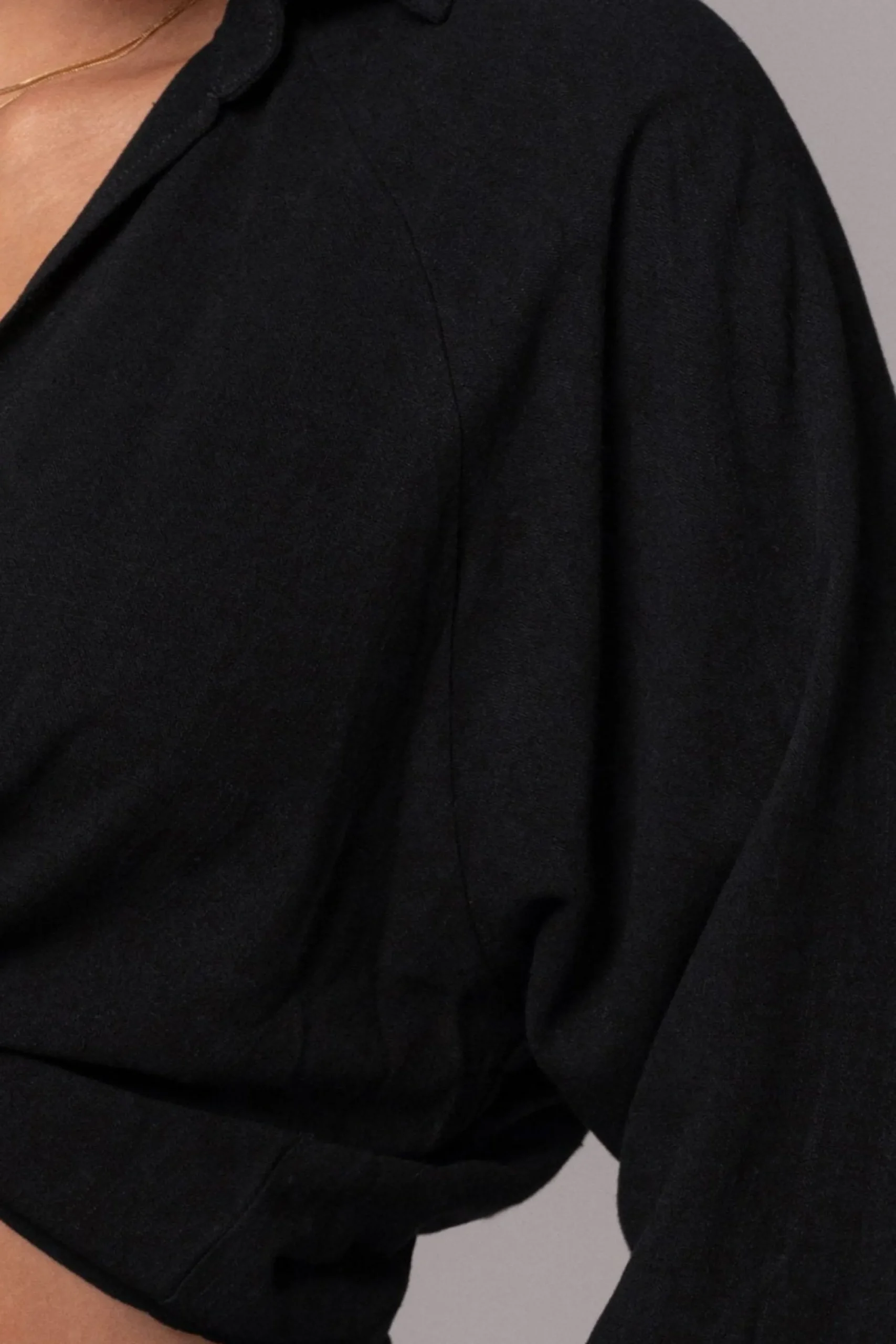 JLUXLABEL Black Soho Front Tied Woven Top