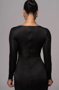 JLUXLABEL Black Soiree Cutout Maxi Dress