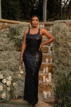 JLUXLABEL Black Sparkling Moments Sequin Maxi Dress