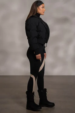 JLUXLABEL Black Stassie Ribbed Jacket