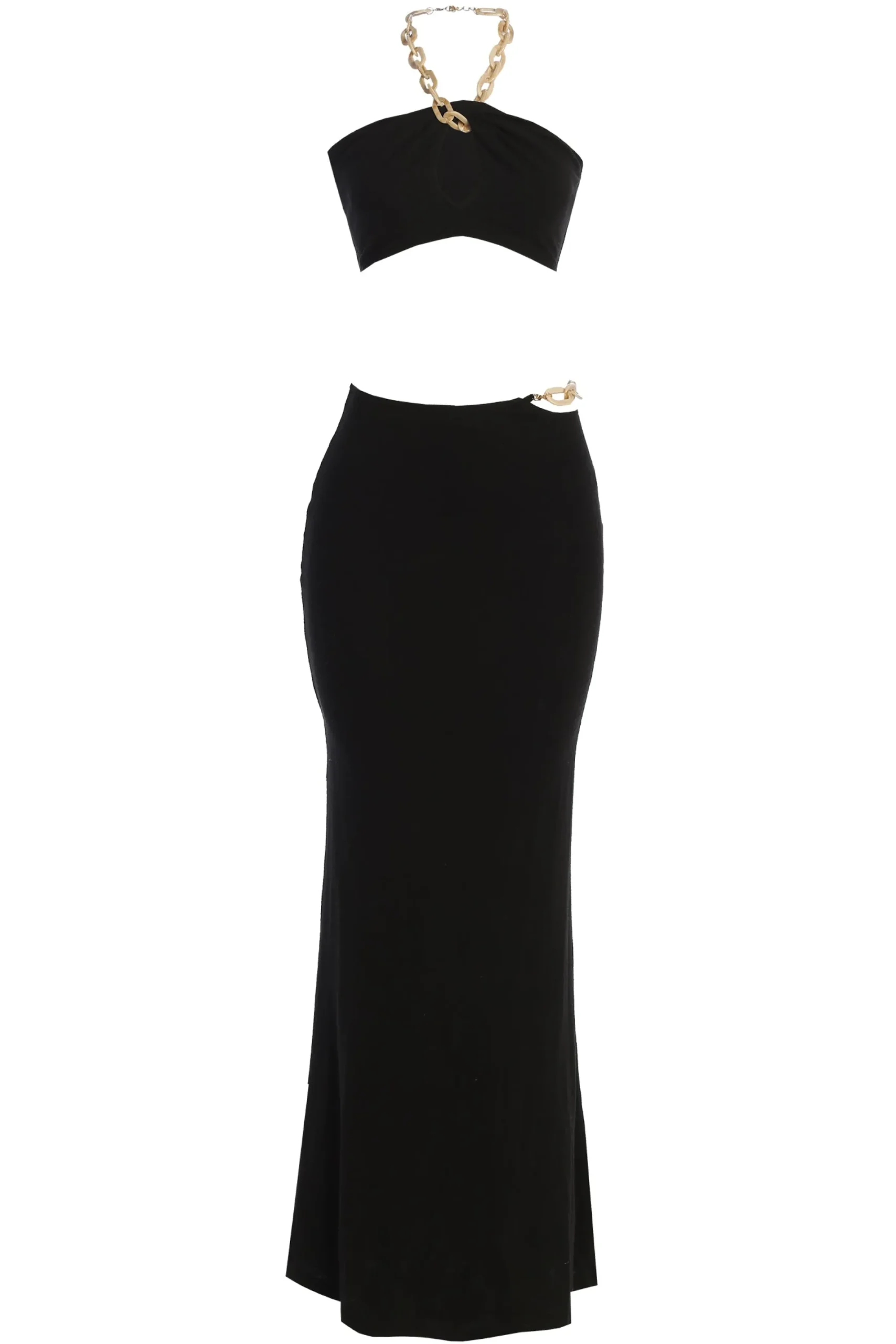 JLUXLABEL Black Summer Horizon Skirt Set