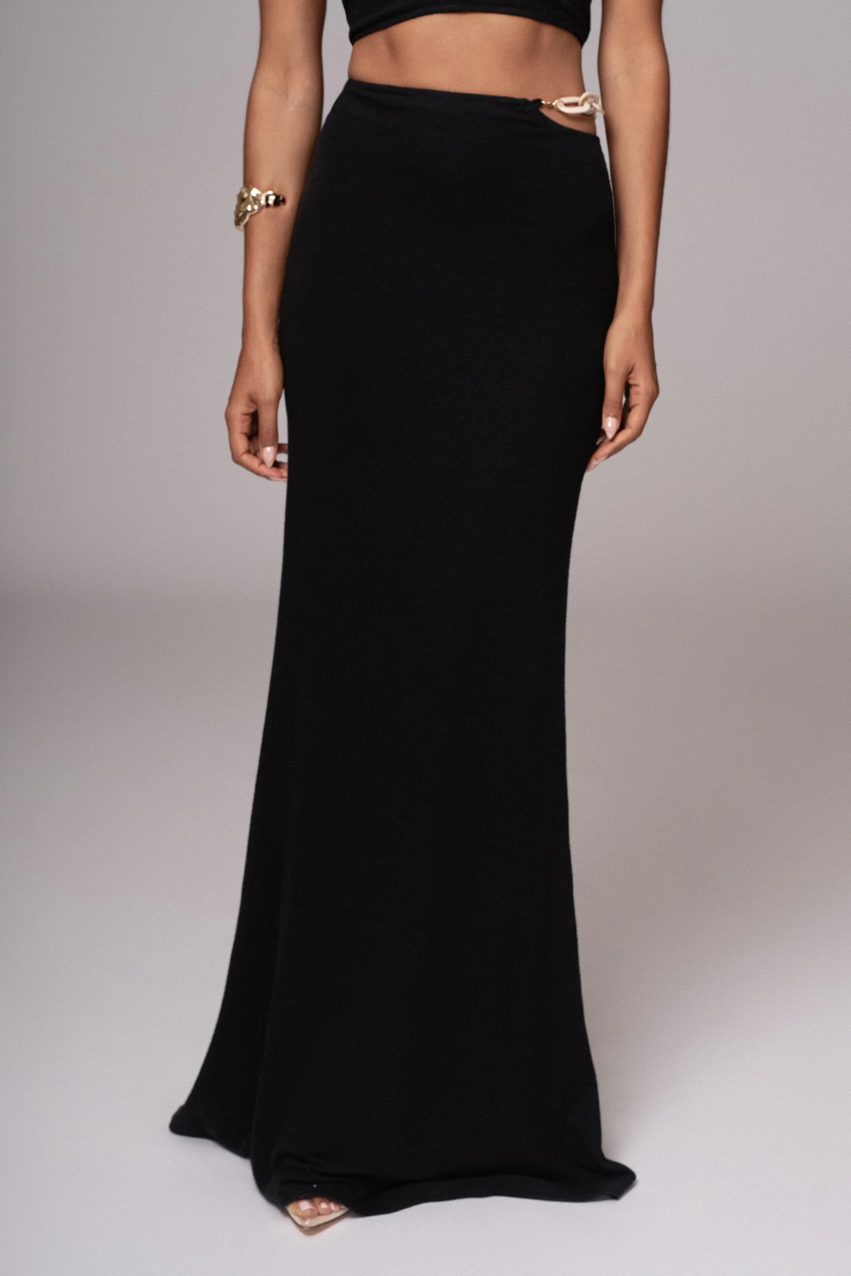 JLUXLABEL Black Summer Horizon Skirt Set