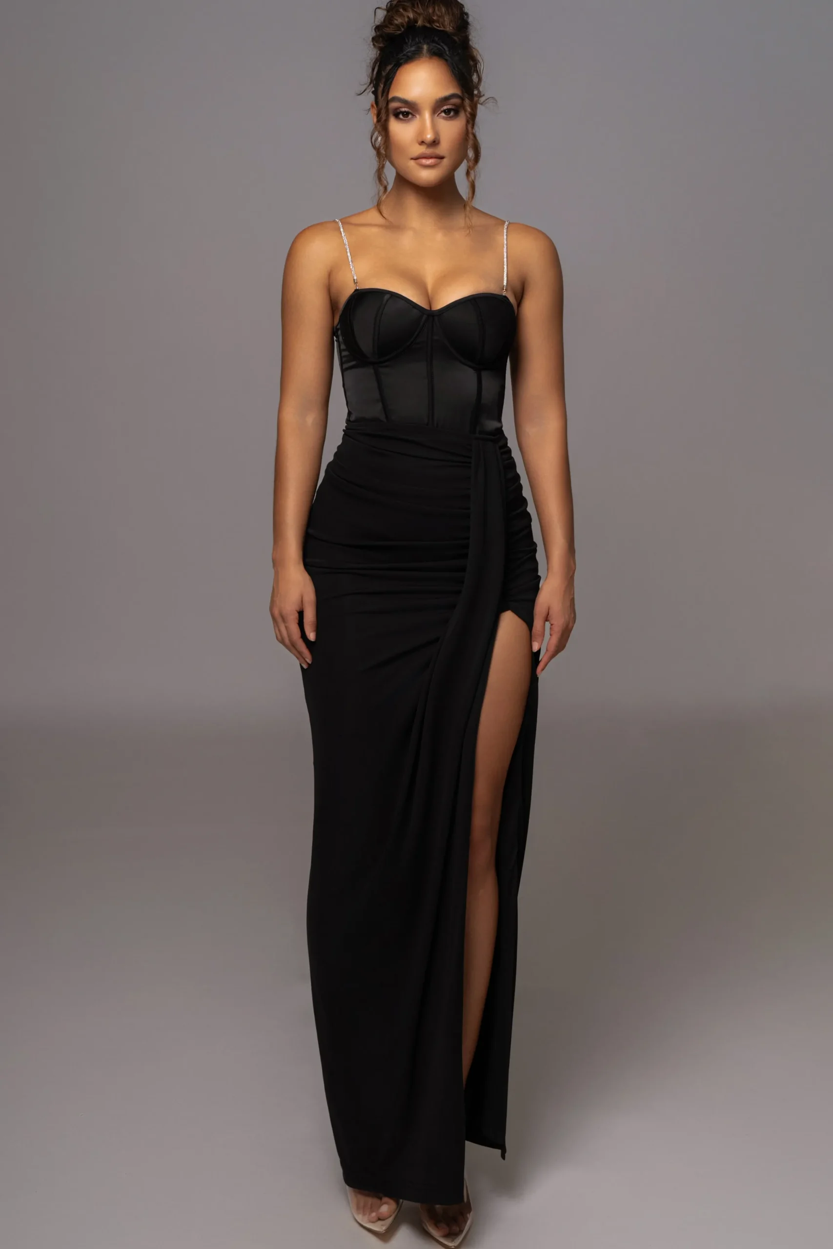 JLUXLABEL Black Tara Drape Skirt