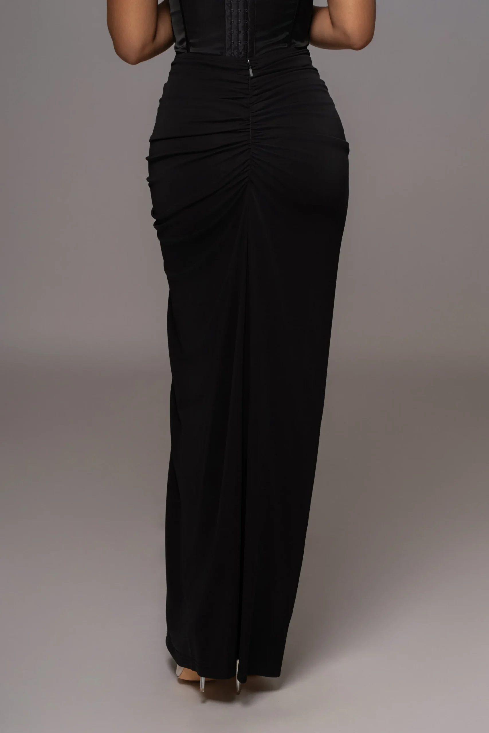 JLUXLABEL Black Tara Drape Skirt