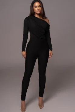 JLUXLABEL Black Ultra High Neck Bodysuit