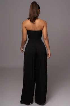 JLUXLABEL Black Viv Satin Bustier Top