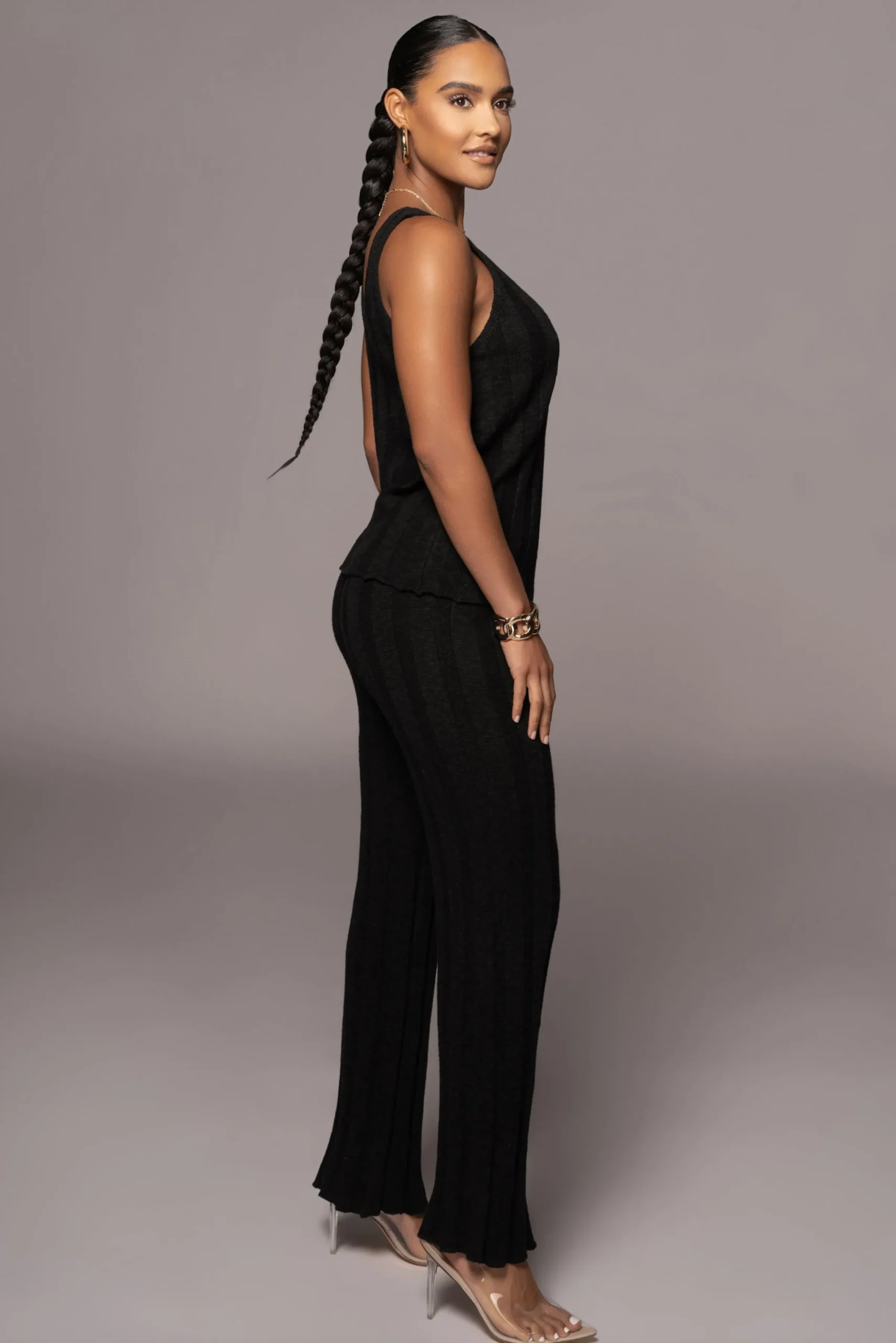 JLUXLABEL Black West Bound Sweater Set