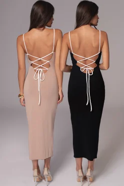 JLUXLABEL Black/Beige Katia Reversible Dress