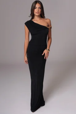 JLUXLABEL Black/Brown Classic Elegance Reversible Maxi Dress