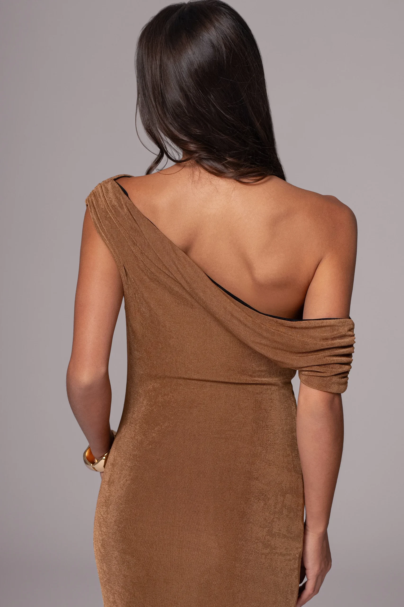 JLUXLABEL Black/Brown Classic Elegance Reversible Maxi Dress