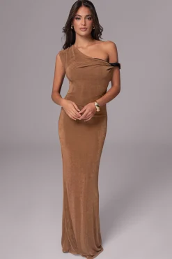 JLUXLABEL Black/Brown Classic Elegance Reversible Maxi Dress