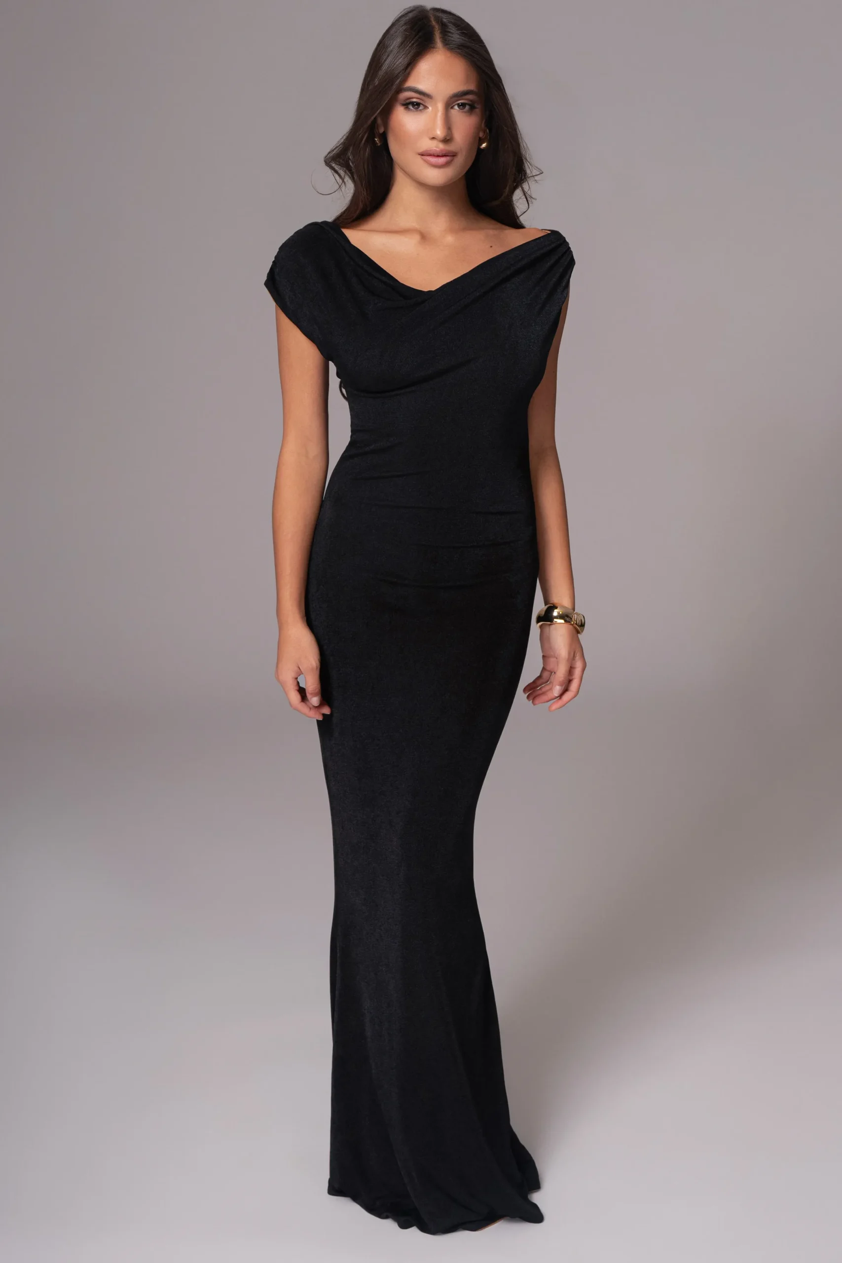 JLUXLABEL Black/Brown Classic Elegance Reversible Maxi Dress