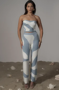 JLUXLABEL Blue Abstract Tiarra Pants