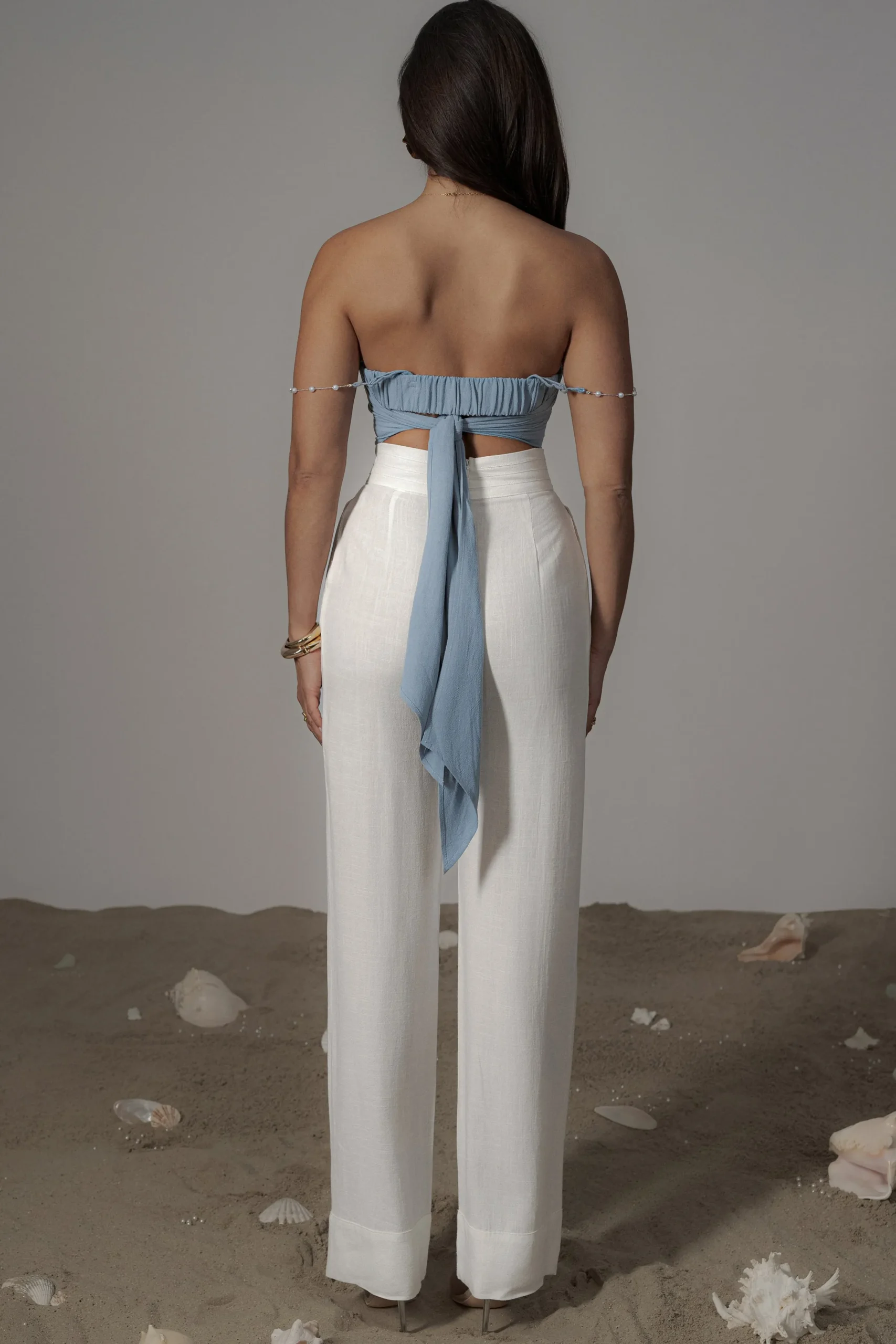 JLUXLABEL Blue Arielle Bustier Top