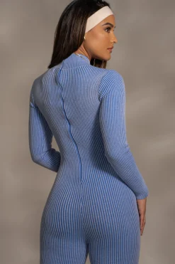 JLUXLABEL Blue In Control Stirrup Jumpsuit