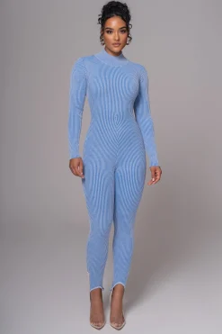 JLUXLABEL Blue In Control Stirrup Jumpsuit