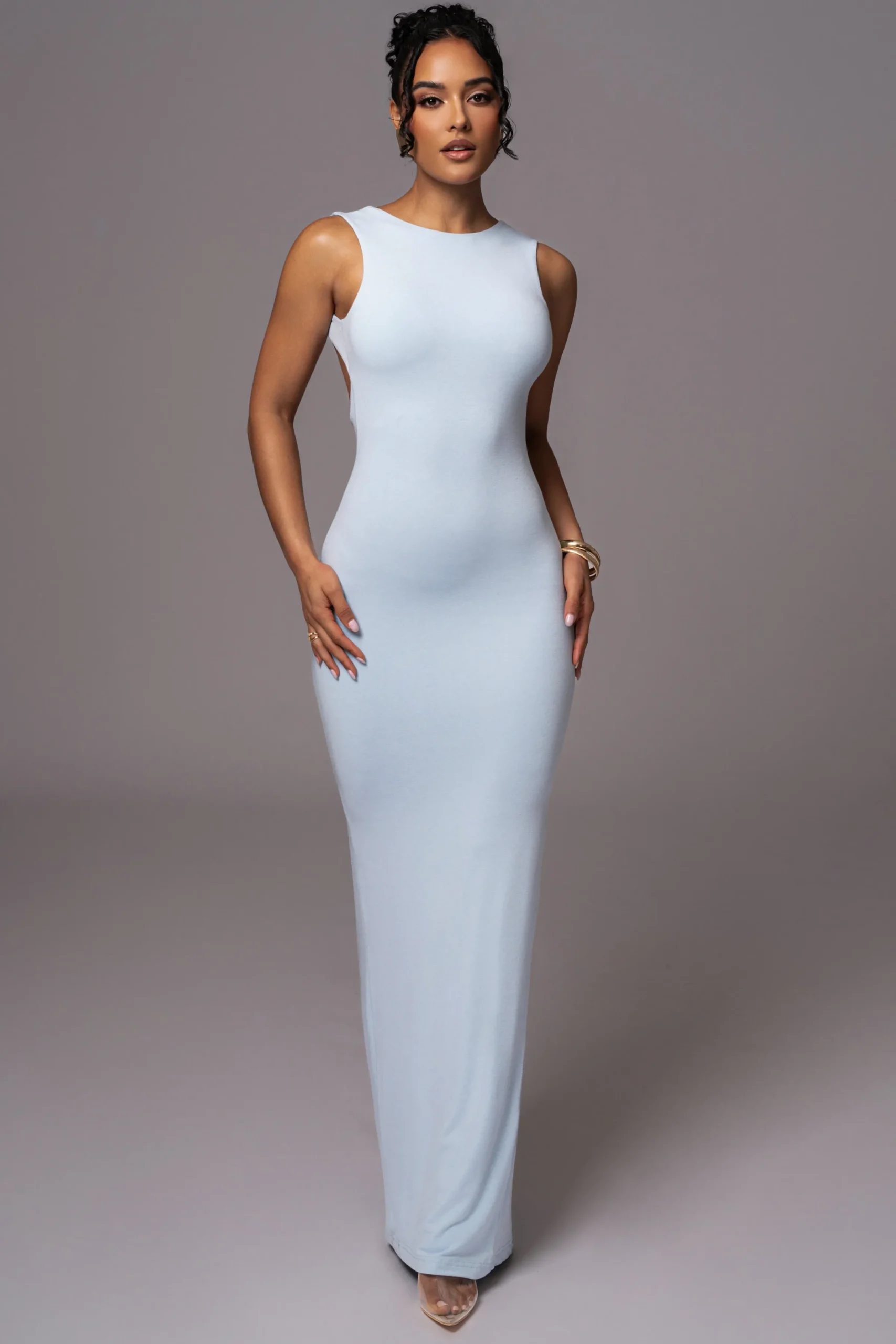 JLUXLABEL Blue JLUXBASIX FRONT AND CENTER MAXI DRESS