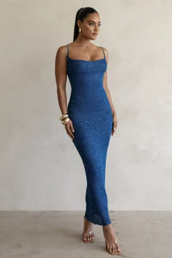 JLUXLABEL Blue Noemie Sequin Maxi Dress