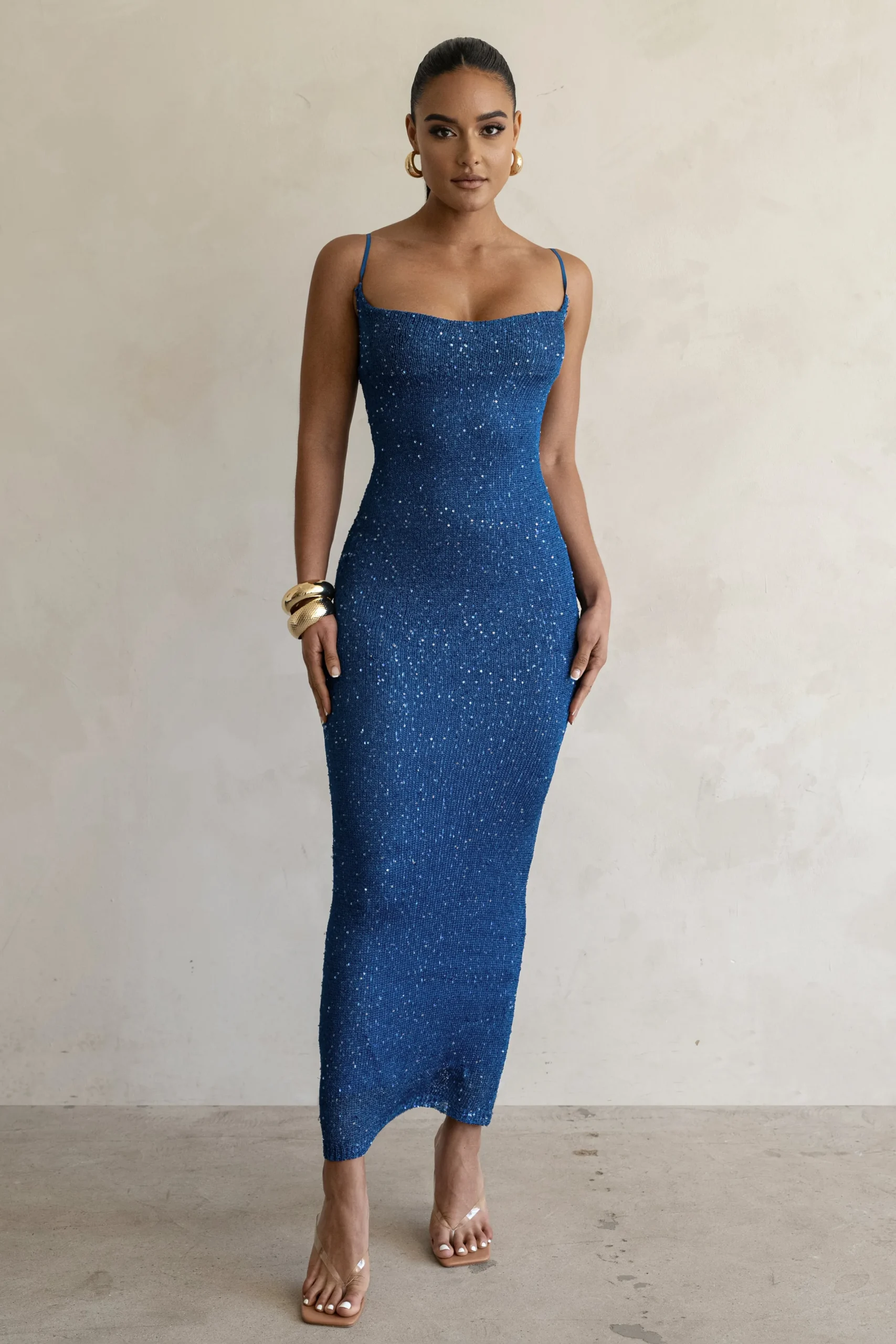JLUXLABEL Blue Noemie Sequin Maxi Dress