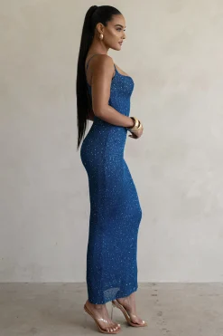 JLUXLABEL Blue Noemie Sequin Maxi Dress
