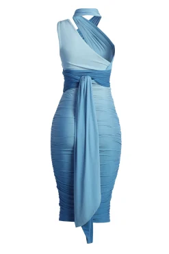 JLUXLABEL Blue Ombré Edge Of Romance Midi Dress