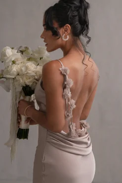 JLUXLABEL Bronze Down The Aisle Satin Gown