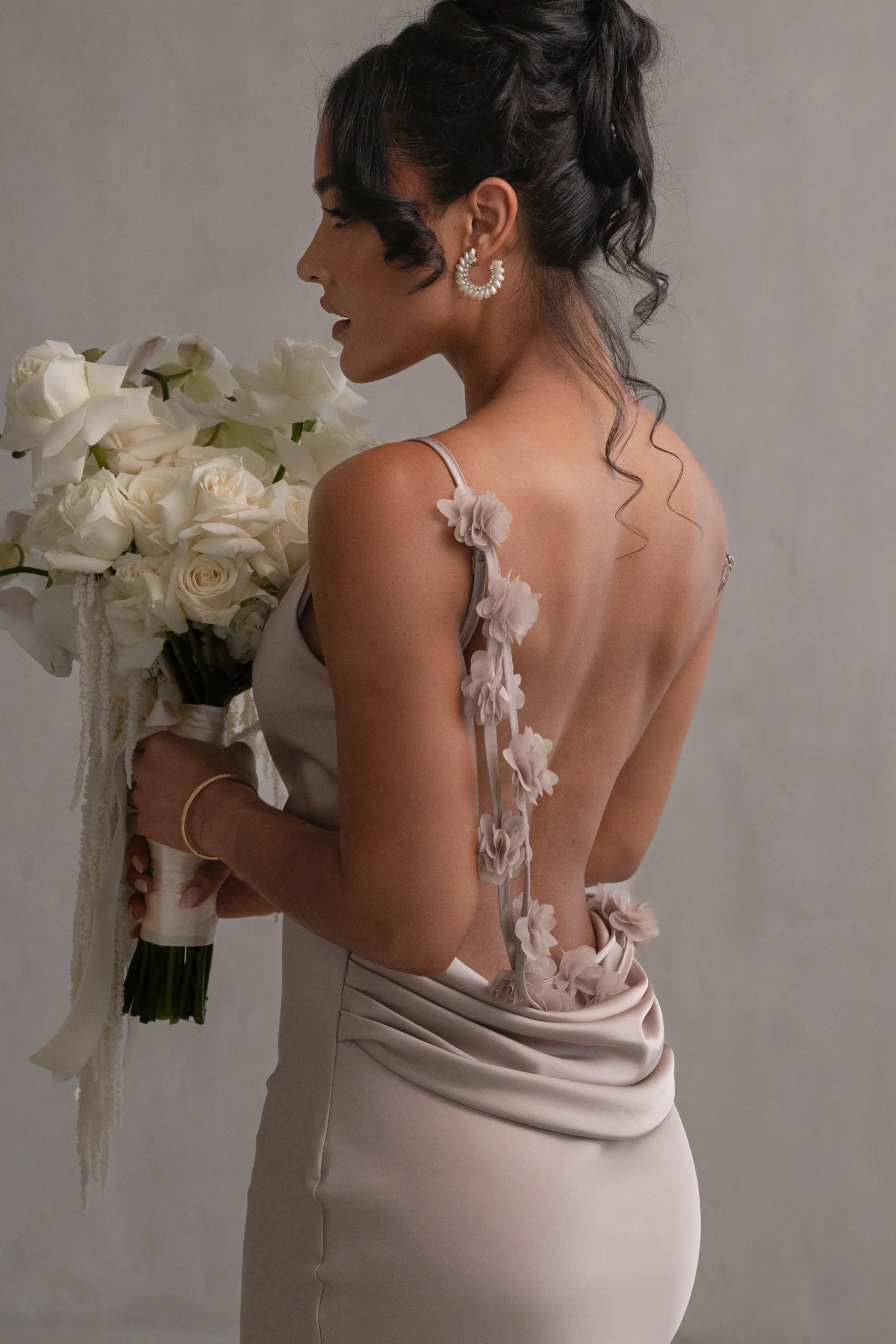 JLUXLABEL Bronze Down The Aisle Satin Gown