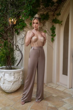 JLUXLABEL Bronze Ever After Satin Trousers