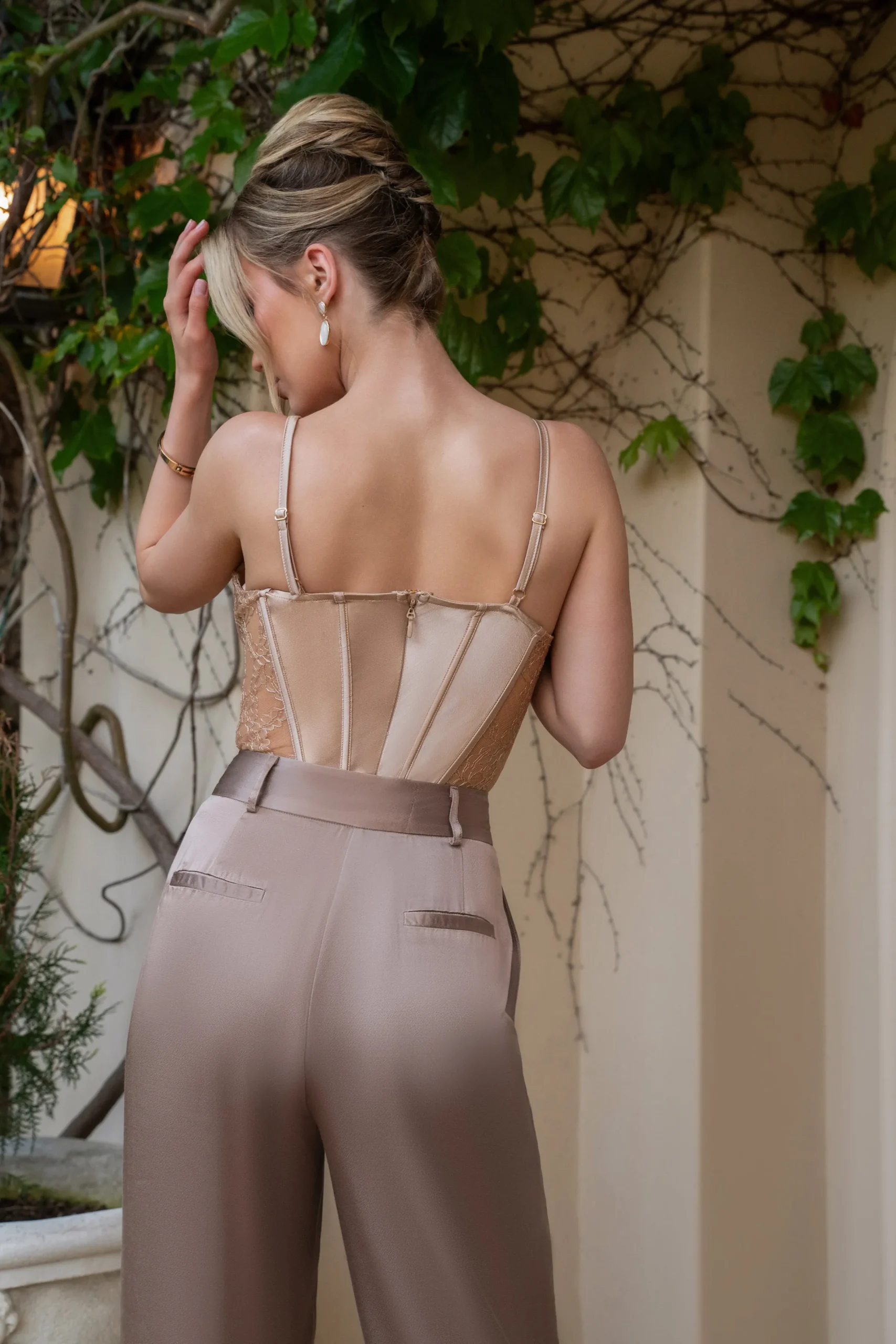 JLUXLABEL Bronze Ever After Satin Trousers
