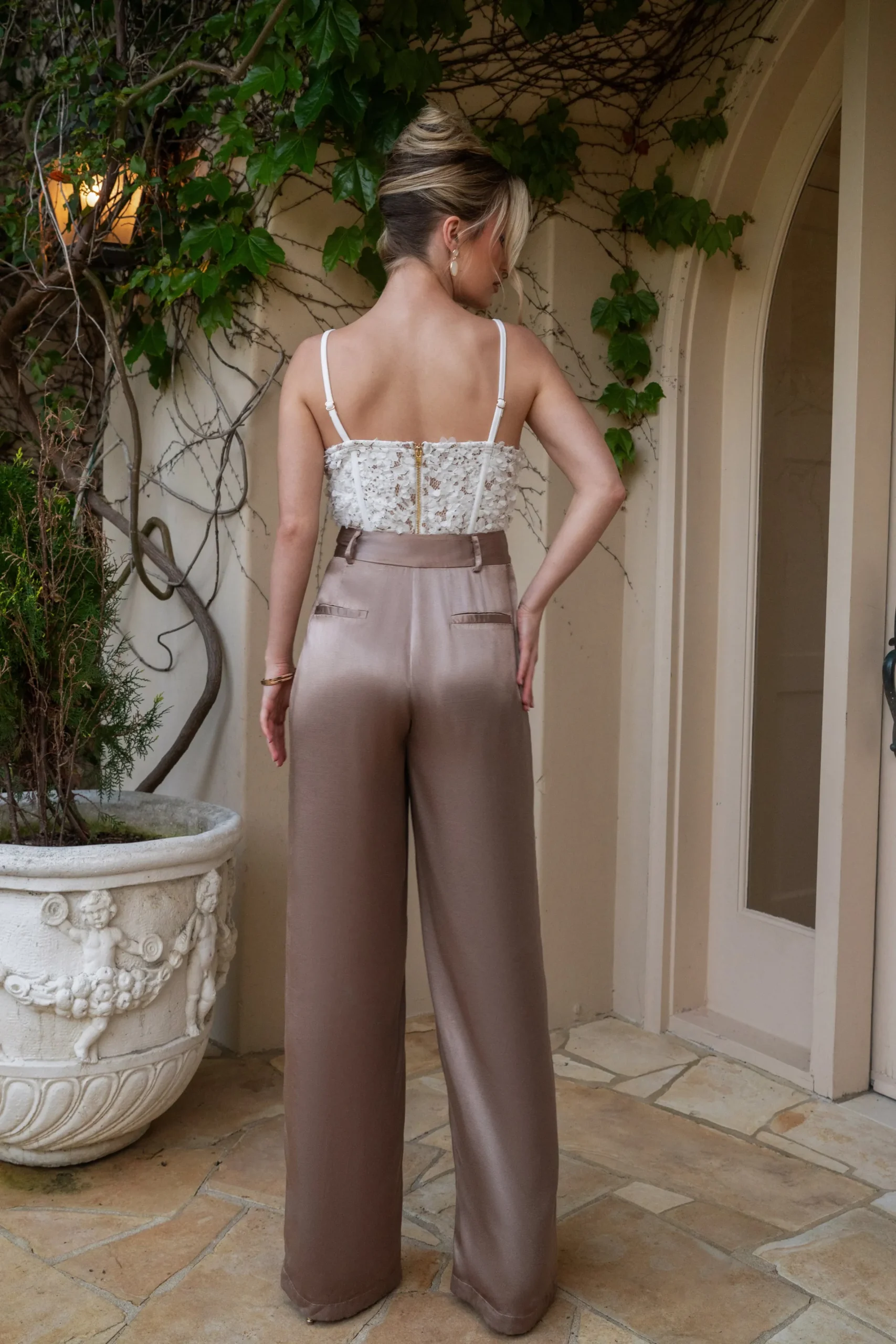 JLUXLABEL Bronze Ever After Satin Trousers