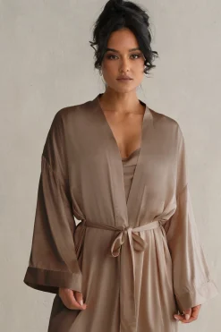 JLUXLABEL Bronze Forever And Always Satin Robe