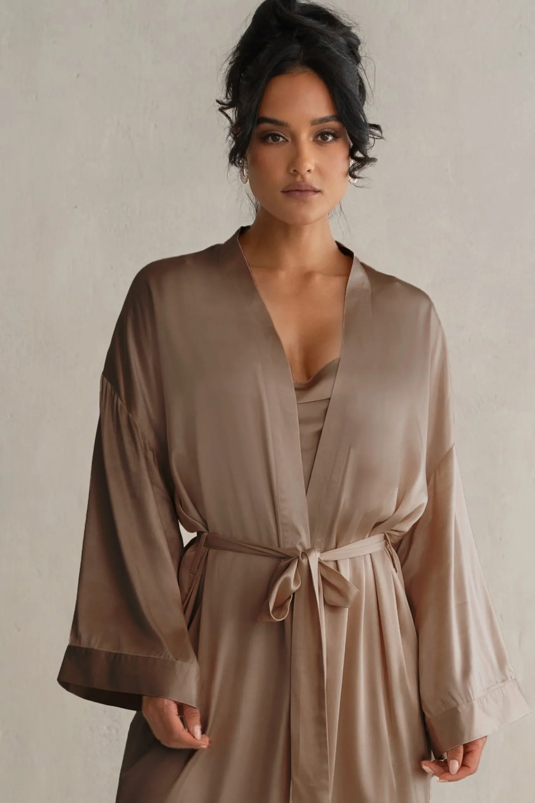 JLUXLABEL Bronze Forever And Always Satin Robe