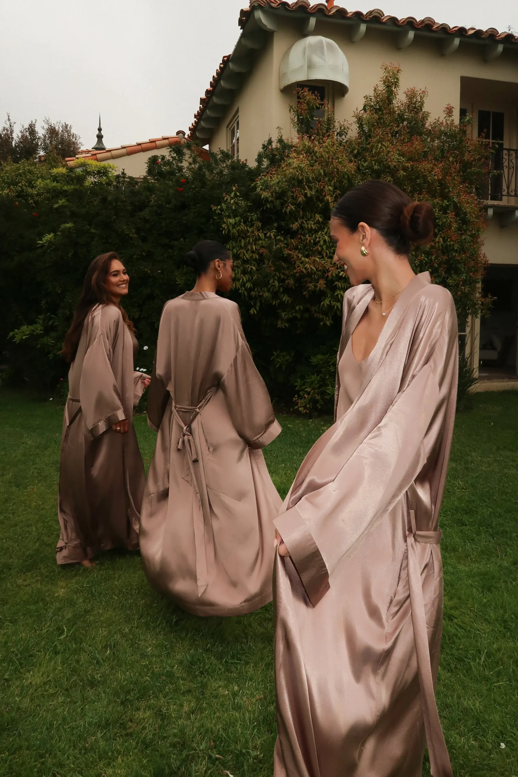 JLUXLABEL Bronze Forever And Always Satin Robe